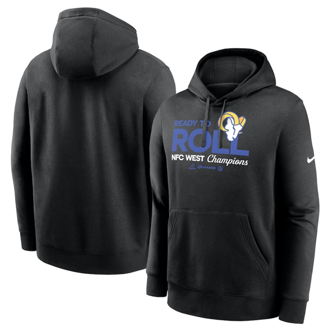 Men's Black Los Angeles Rams 2024 NFC West Champions Locker Room Trophy Collection Pullover Hoodie